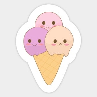 Ice-cream Scoops Cone Sticker